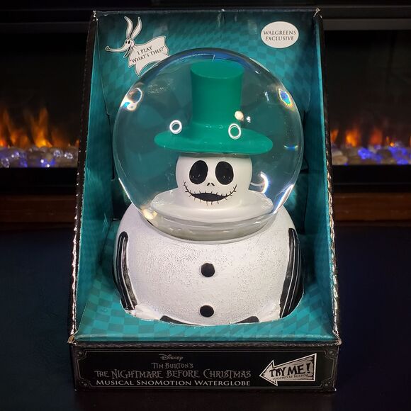 The Nightmare Before Christmas Musical WaterGlobe 7" NBC Snowman Jack Disney New - Picture 1 of 7